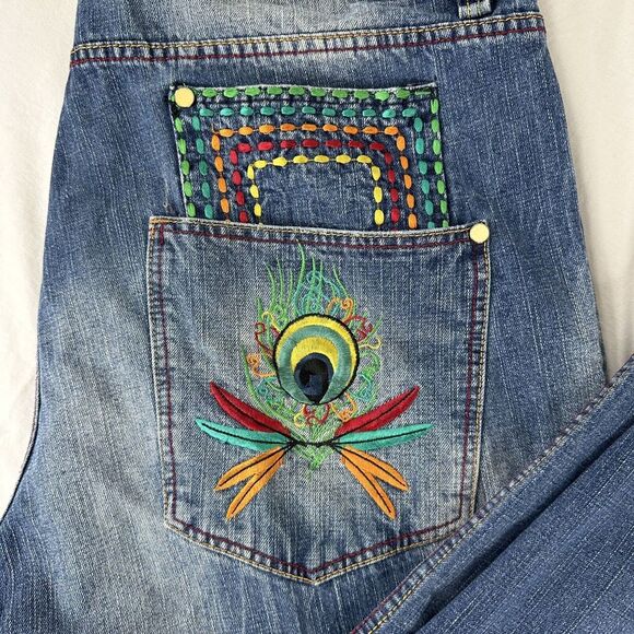 RARE VTG Coogi Jeans Australia Denim Embroidered Stitch Baggy Rap Hip Hop 44x34 - Picture 4 of 13